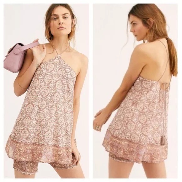 Free People Tops - FREE PEOPLE Brown Good As Gold 100% Cotton Halter Tank/Tunic Size XS